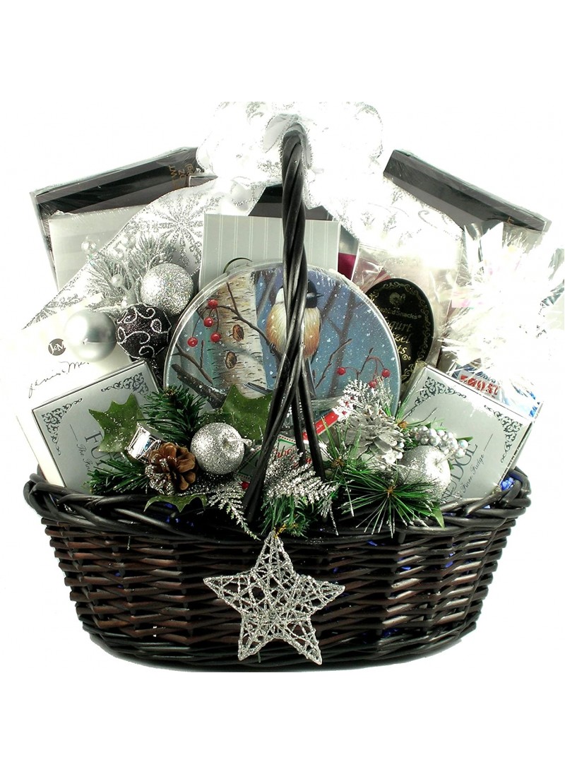 Starry Night, Elegant Holiday Gift Basket With Hol...