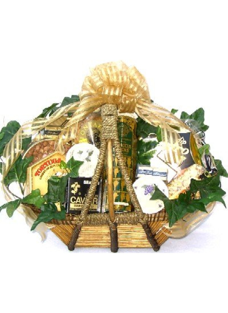 Gourmet Delicacies Gift Basket | Caviar, Cheese Sp...