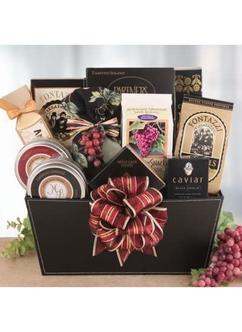 Silver Bells Gourmet Wine Themed Holiday Gift Bask...